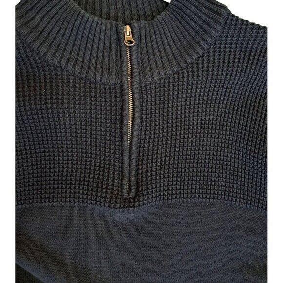 Dockers Men's Pullover 1/4 Zip 100% Cotton Long Sleeve Navy Sweater - Picture 6 of 8